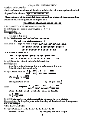 Toán 8 - Chuyên đề 1 Nhân đa thức